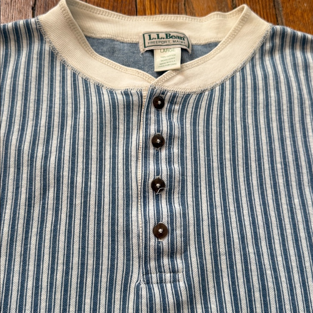 70’s L.L Bean Henley True Vintage Long Sleeve Shirt - Picture 2 of 12